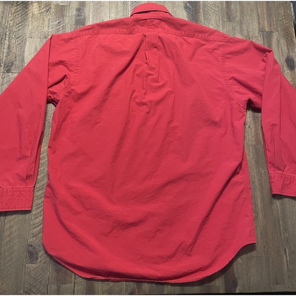 Polo Ralph Lauren Tilden Button Down Shirt Mens Medium Red Polo Bear Golf 90s - Picture 8 of 12